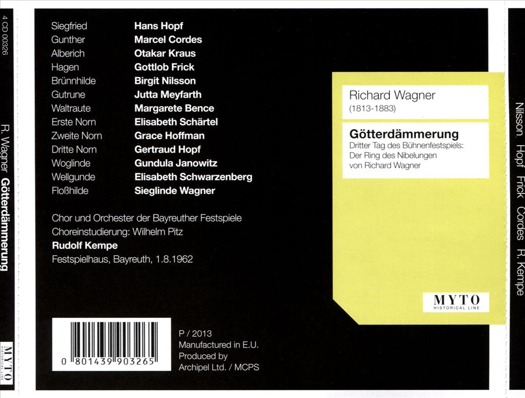 Wagner: Der Ring des Nibelungen - Götterdämmerung (Bayreuth, 1962) cover art