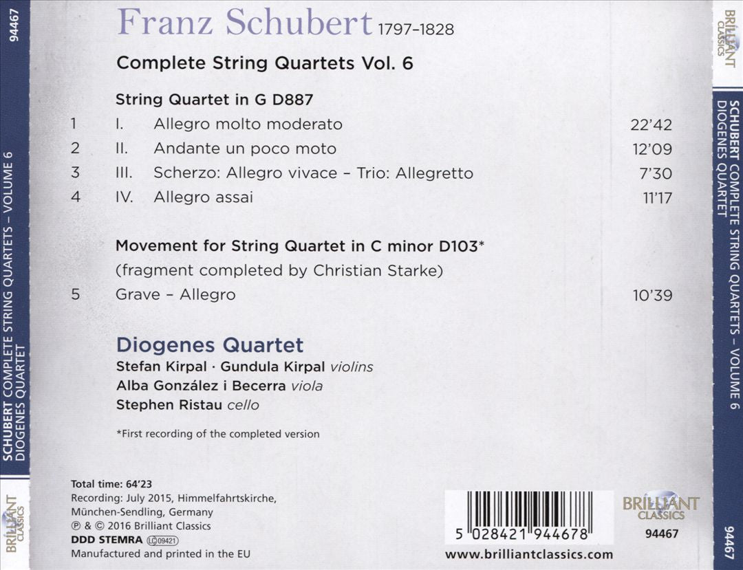 Schubert: Complete String Quartets, Vol. 6 cover art