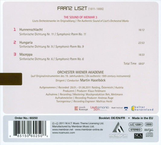 Liszt: Hunnenschlacht; Hungaria; Mazeppa cover art