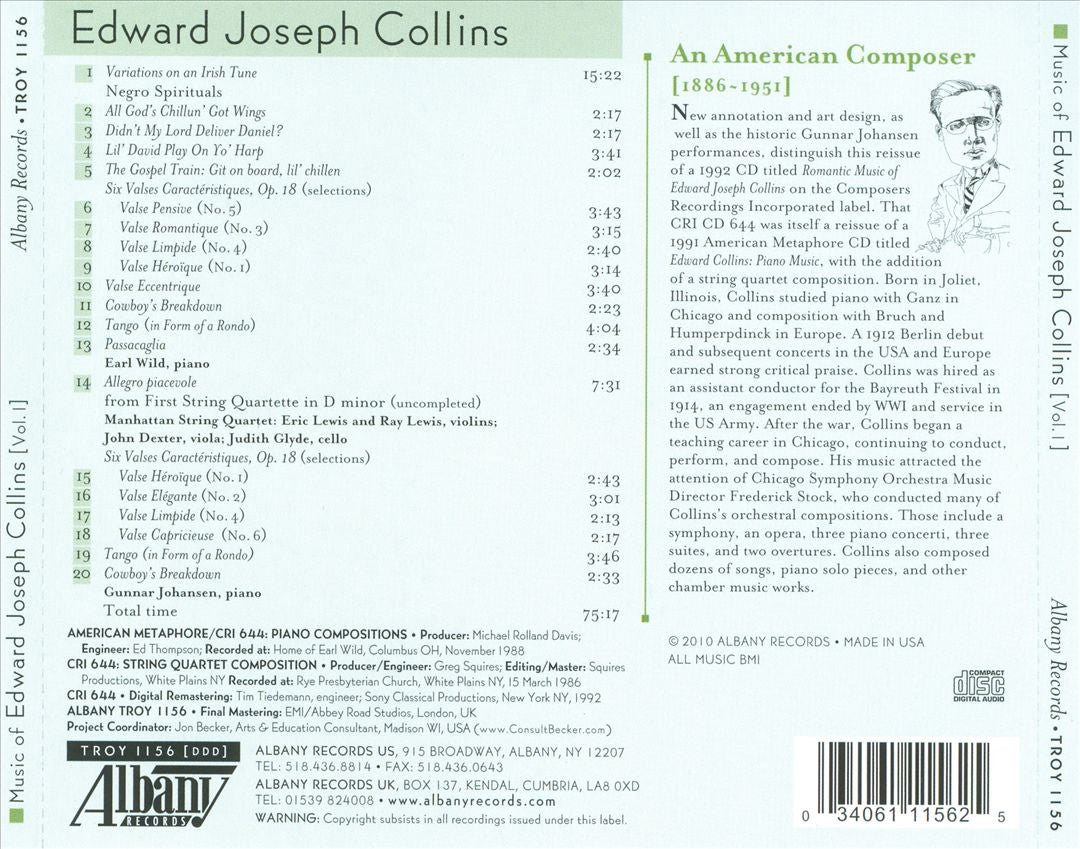 Music of Edward Collins, Vol. 1 cover art