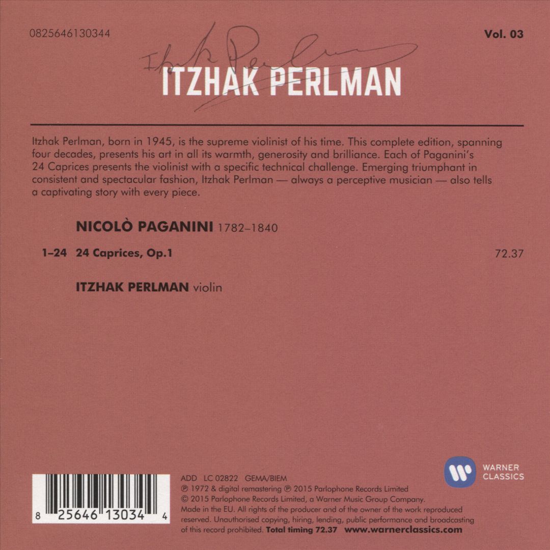 Paganini: 24 Caprices cover art