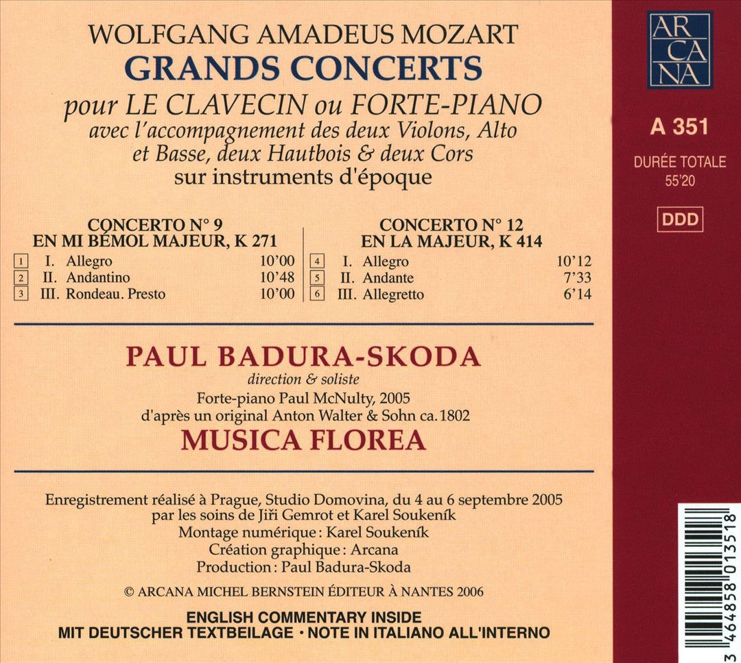 Mozart: Grand Concerts pour Le Forte-Piano cover art