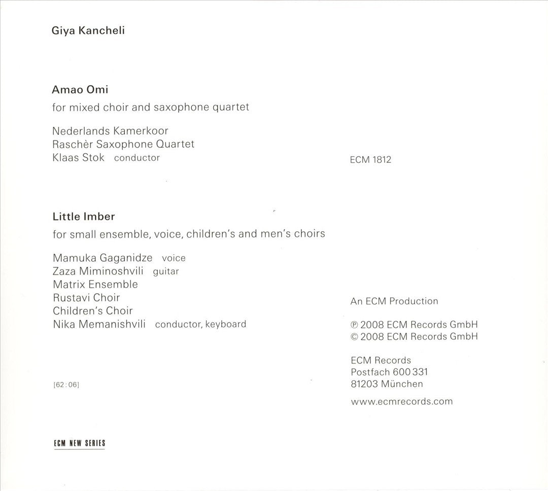 Giya Kancheli: Little Imber cover art