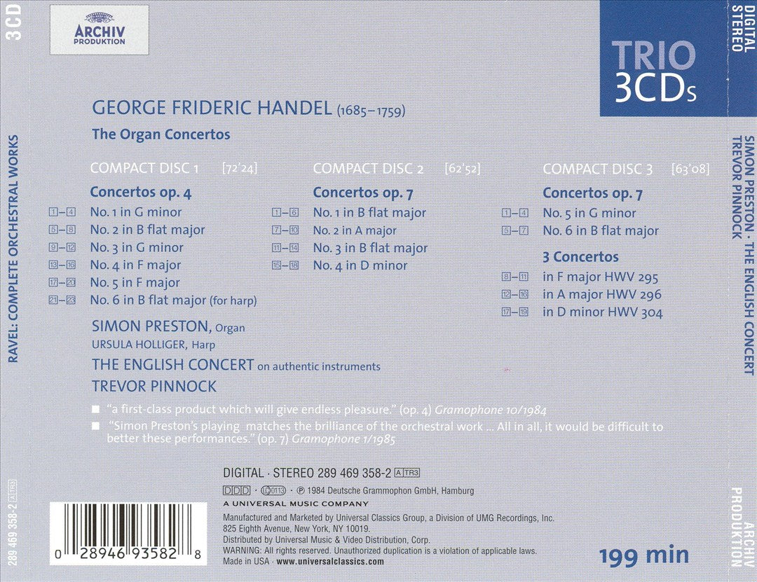 Handel: Complete Organ Concertos cover art