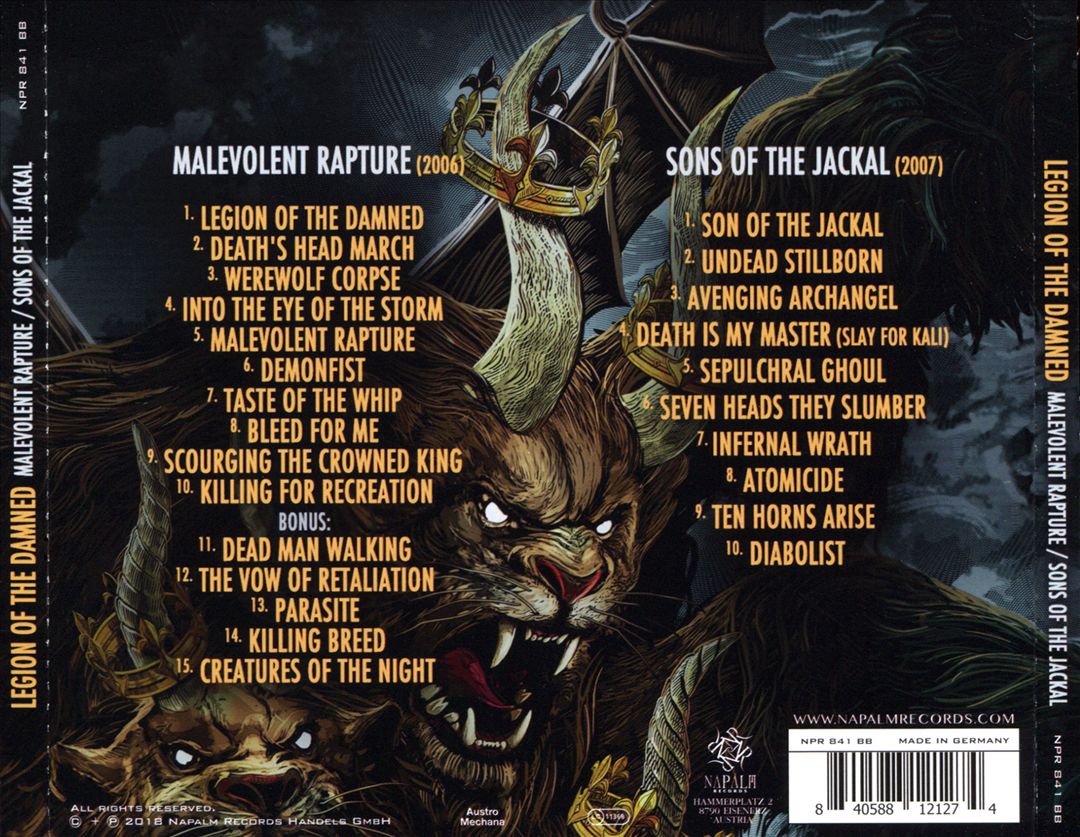 Malevolent Rapture/Sons of the Jackal cover art