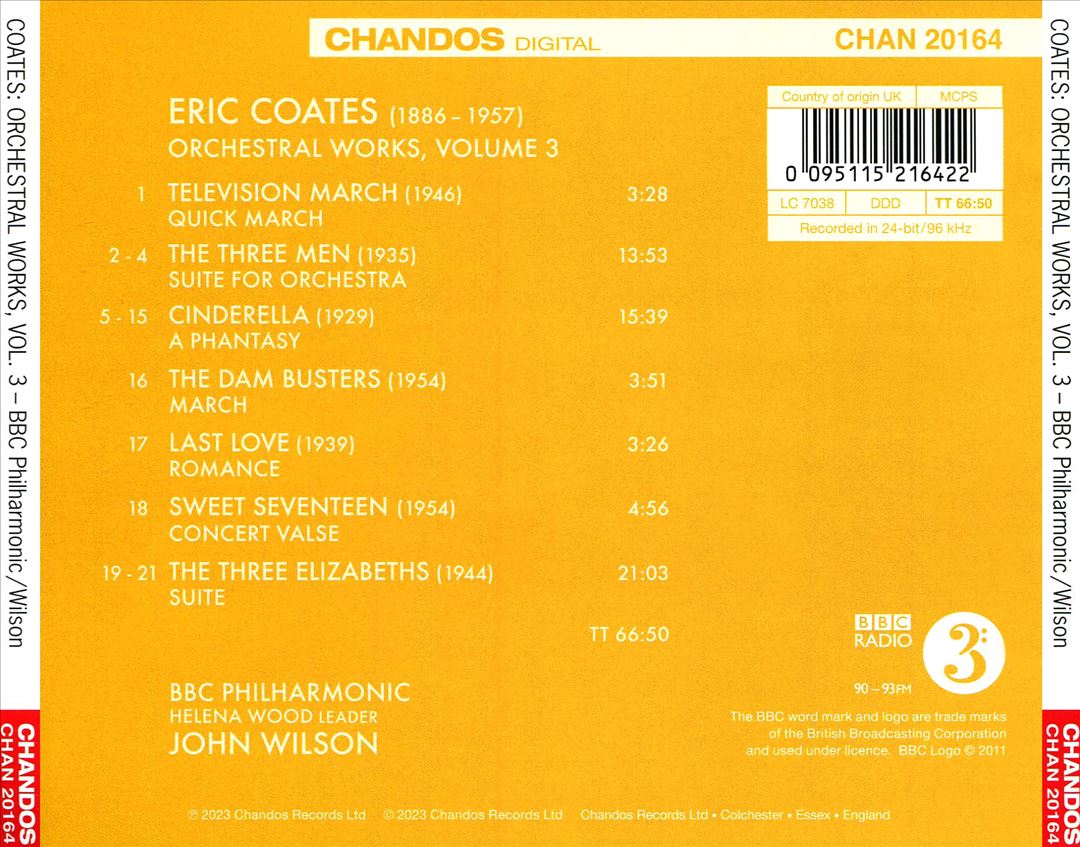 Eric Coates: Orchestral Works, Vol. 3 cover art
