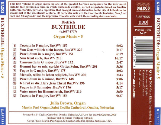 Buxtehude: Organ Music 5 cover art