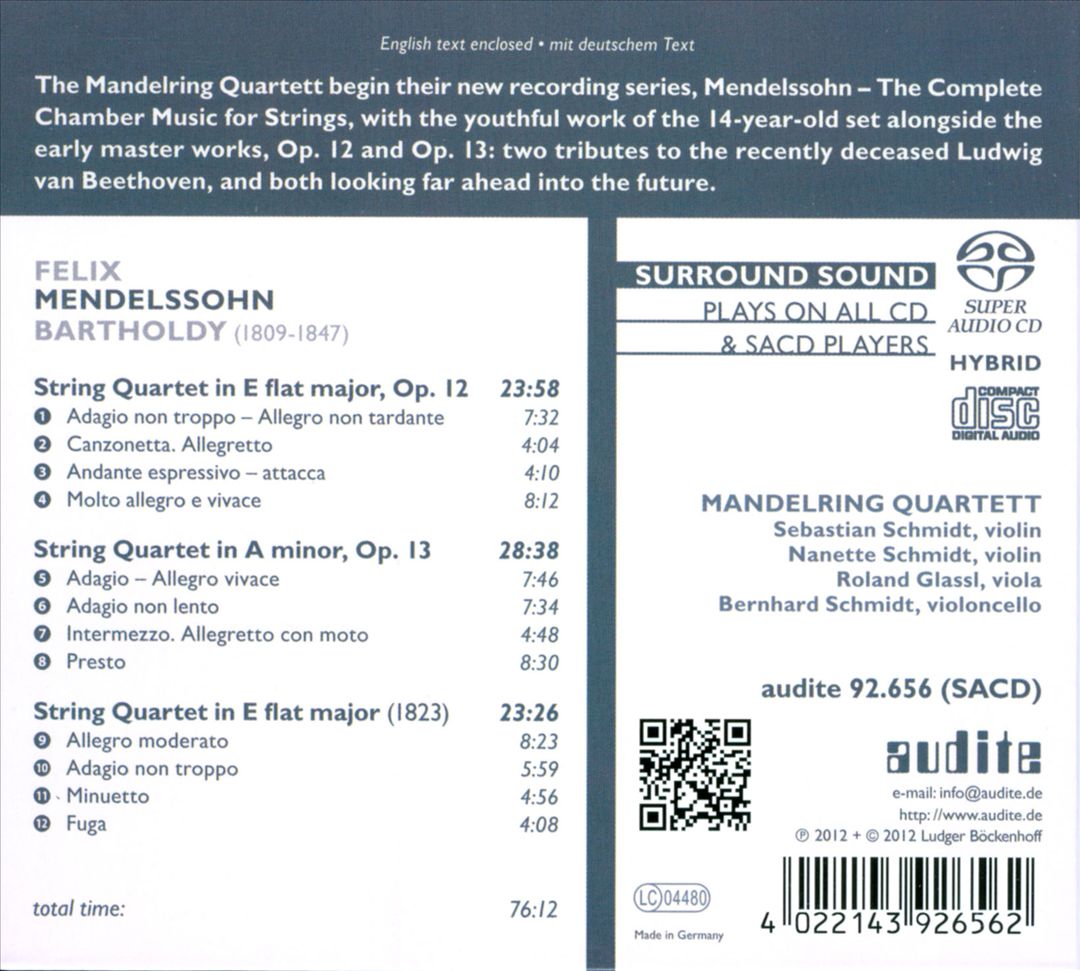 Mendelssohn: Complete Chamber Music for Strings, Vol. 1 cover art
