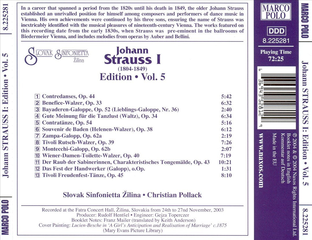 Johann Strauss I Edition, Vol. 5 cover art