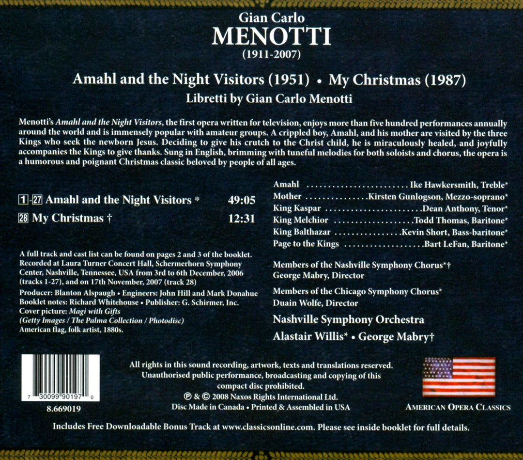 Gian Carlo Menotti: Amahl and the Night Visitors cover art