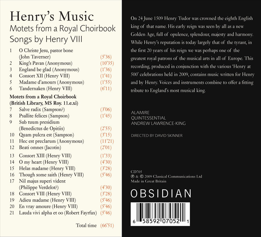Henry's Music: Motets from a Royal Choirbook cover art