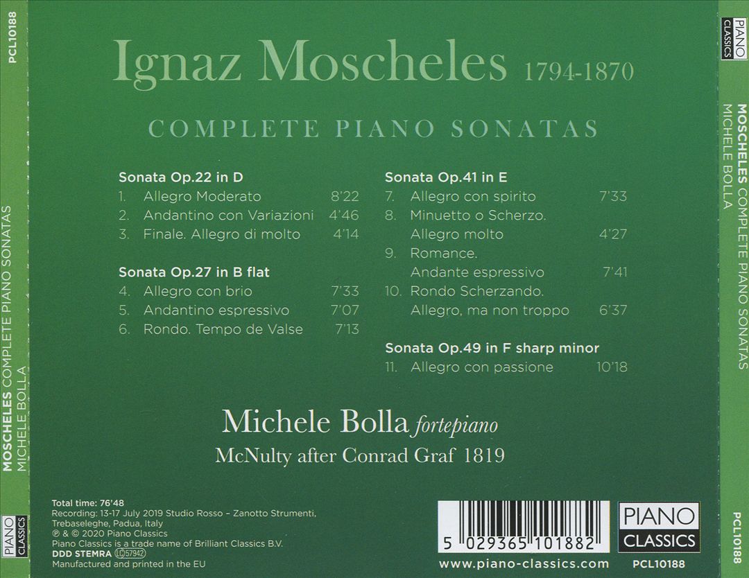 Moscheles: Complete Piano Sonatas cover art