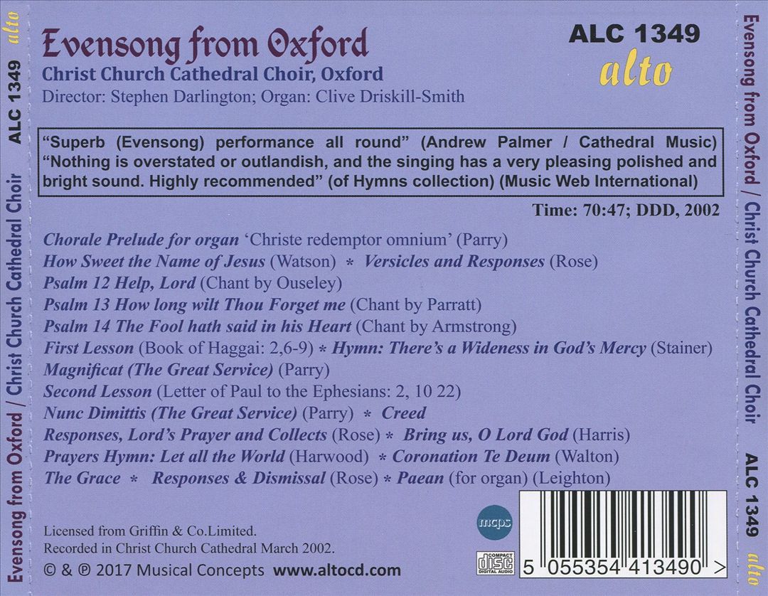 Evensong from Oxford: Featuring University Composers cover art