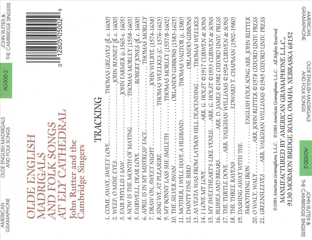 Olde English Madrigals and Folk Songs at Ely Cathedral cover art
