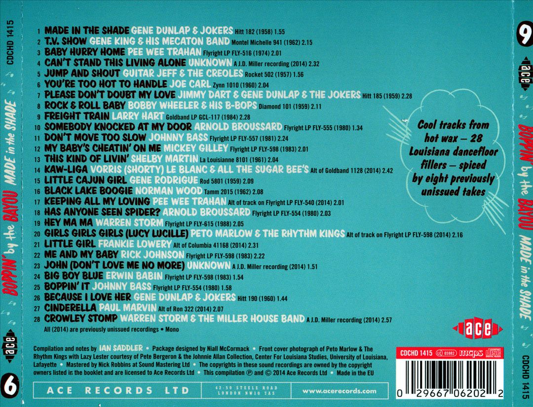Boppin' by the Bayou: Made in the Shade cover art