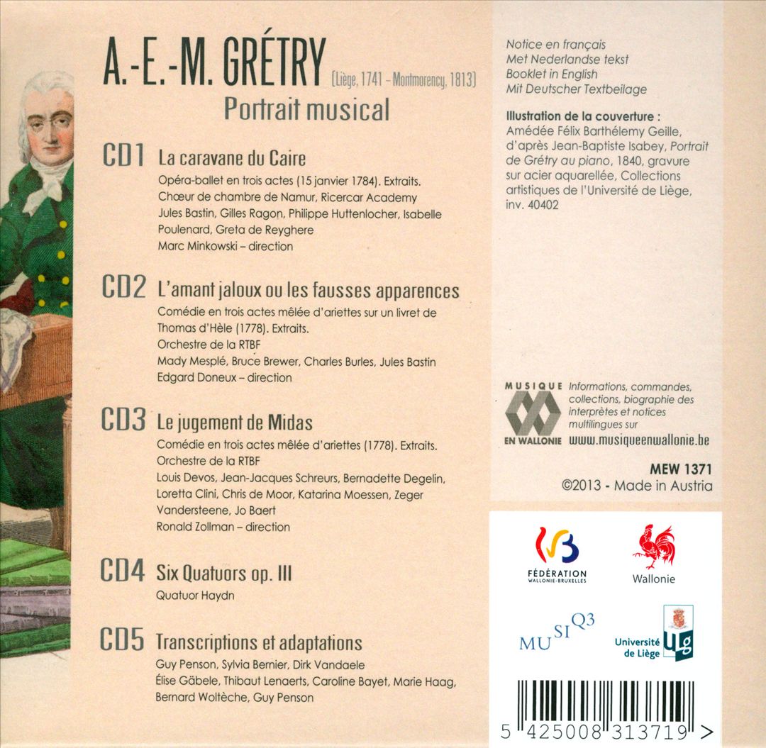 A.-E.-M. Grétry: Portrait musical cover art