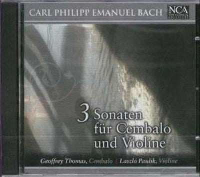 Bach C.P. E: 3 Sonatas for Violin & Cembalo cover art