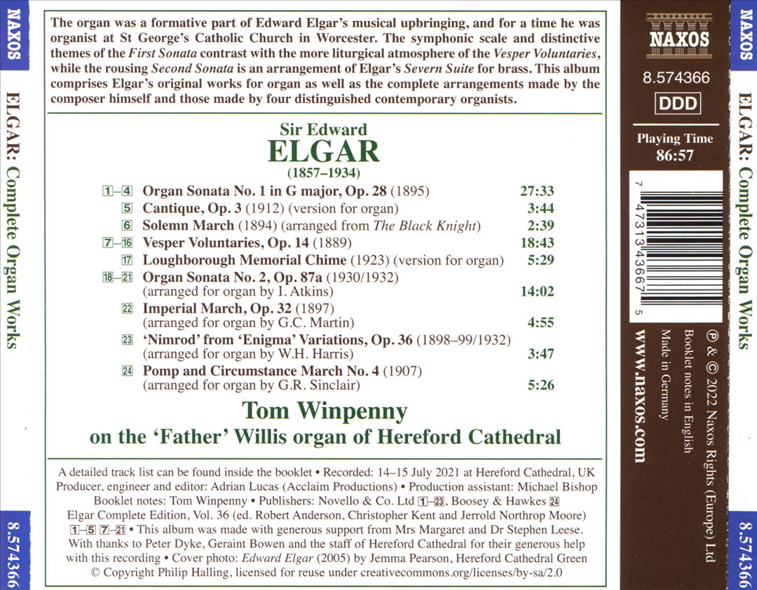 Elgar: Complete Organ Works cover art