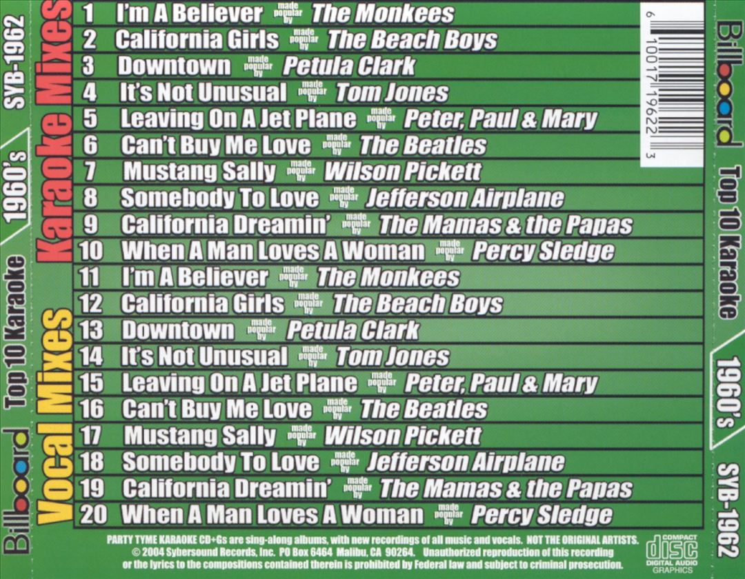 Billboard Top 10 Karaoke: 1960's, Vol. 2 cover art