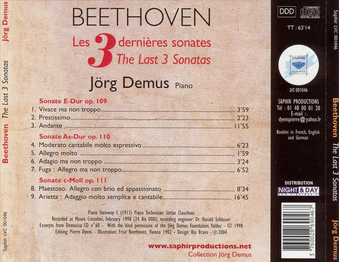 Beethoven: The Last Three Sonatas cover art