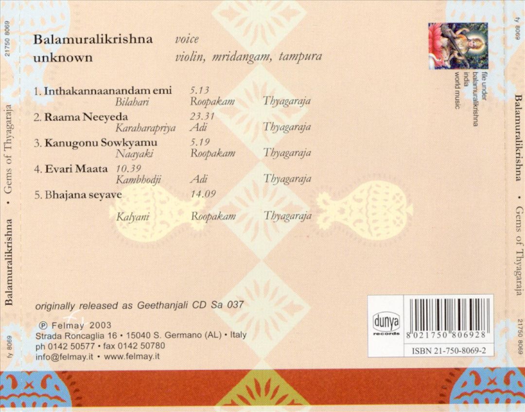 Gems of Thyagaraja cover art