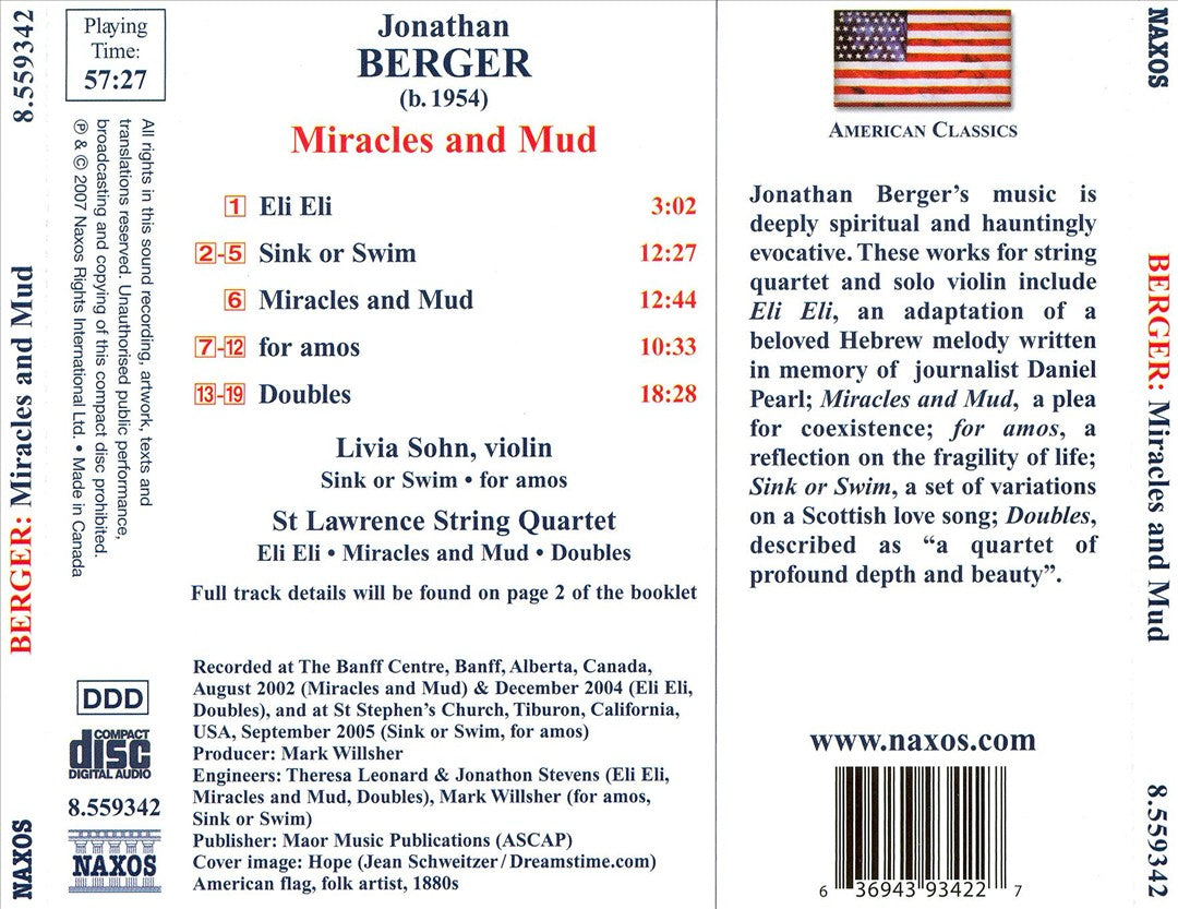 Jonathan Berger: Miracles and Mud cover art