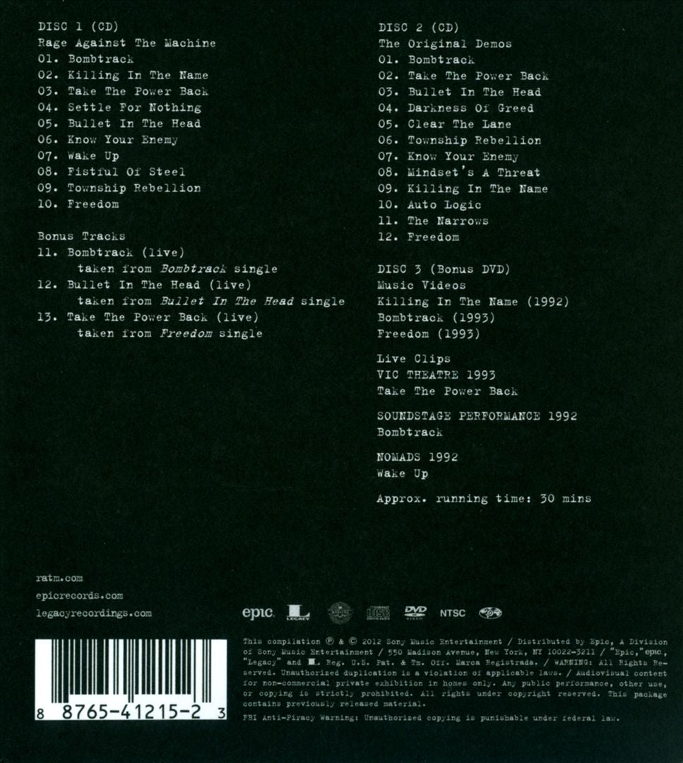 Rage Against the Machine XX [20th Anniversary Special Edition] cover art