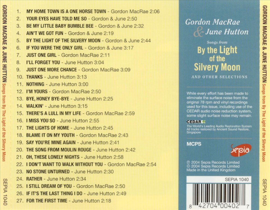 Songs from by the Light of the Silvery Moon... cover art