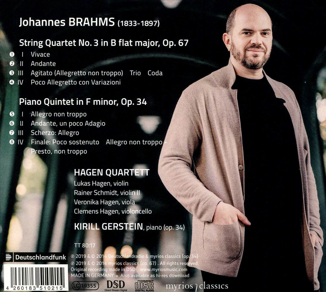 Brahms: String Quartet Op. 67; Piano Quintet Op. 34 cover art