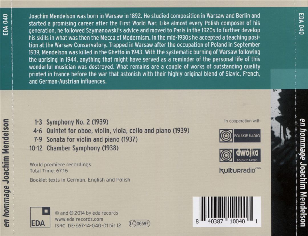 En Hommage: Joachim Mendelson cover art
