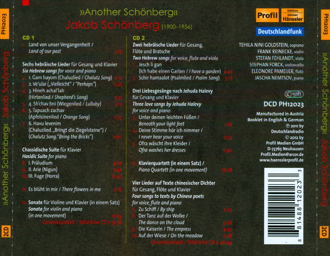 Another Schönberg: Compositions by Jakob Schönberg cover art
