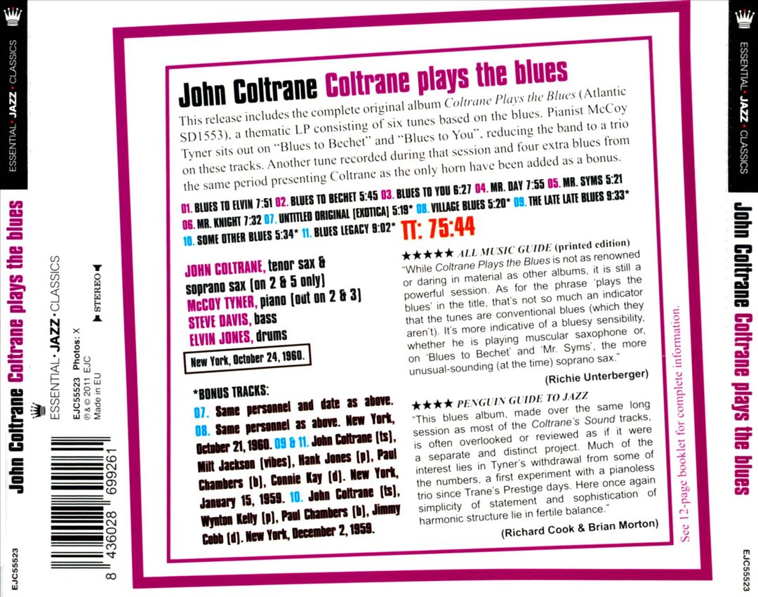 Coltrane Plays the Blues cover art