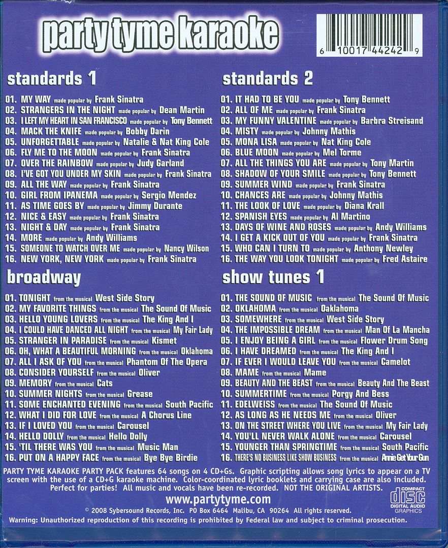 Standards and Show Tunes Party Pack [#1] cover art