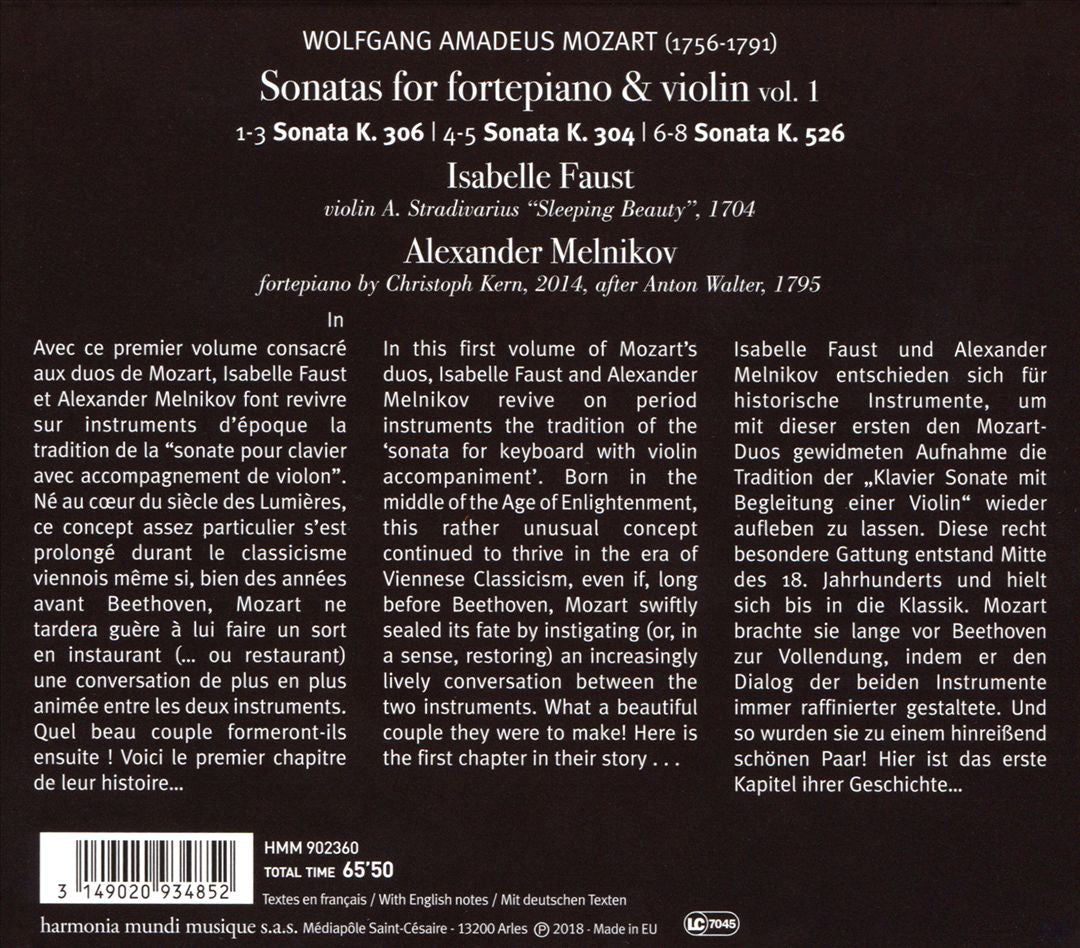 Wolfgang Amadeus Mozart: Sonatas for fortepiano & violin, Vol. 1 - K.304, 306 & 525 cover art
