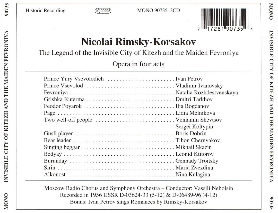 Rimsky-Korsakov: The Legend of the Invisible City of Kitezh and the Maiden Fevroniya cover art