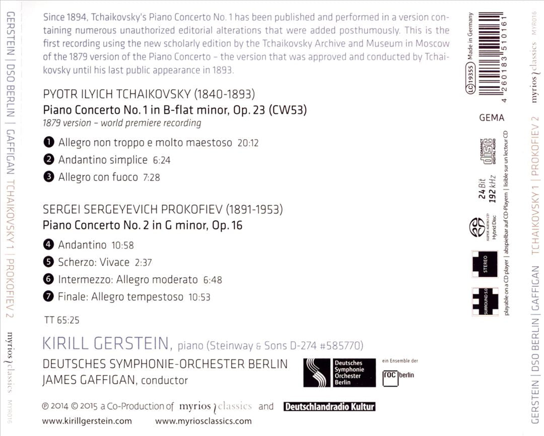 Tchaikovsky 1; Prokofiev 2 cover art