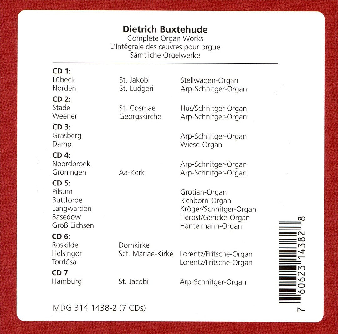 Dieterich Buxtehude: Complete Organ Works cover art