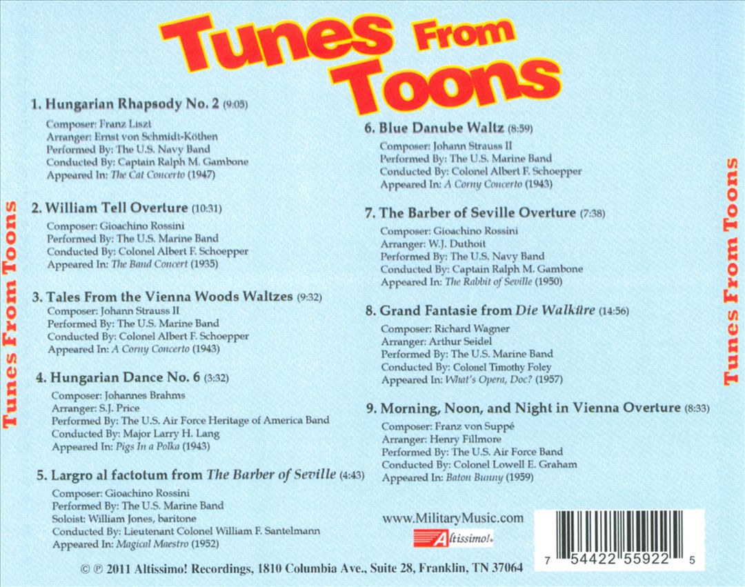 Tunes from Toons cover art
