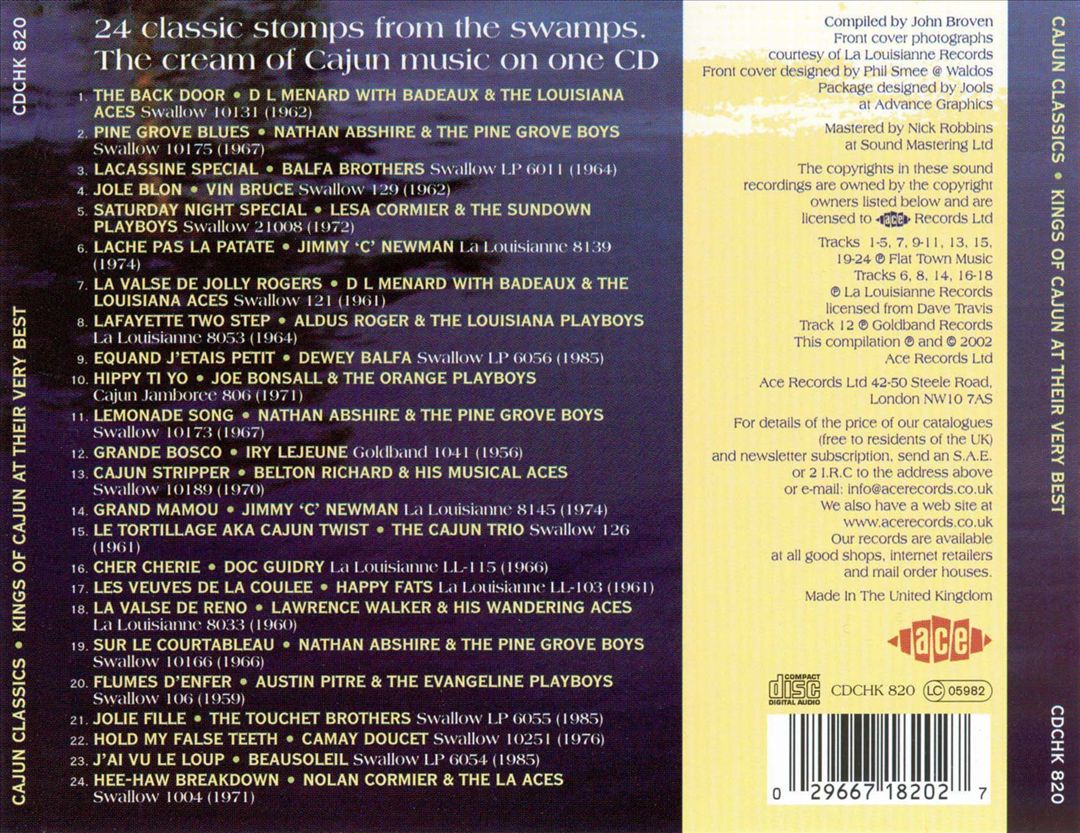 Cajun Classics: Kings Of Cajun At Their Very Best [Ace 2002] cover art