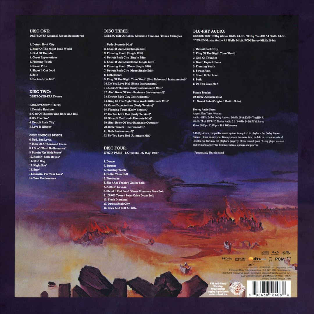 Destroyer [45th Anniversary] [Super Deluxe 4 CD/Blu-ray Audio] cover art