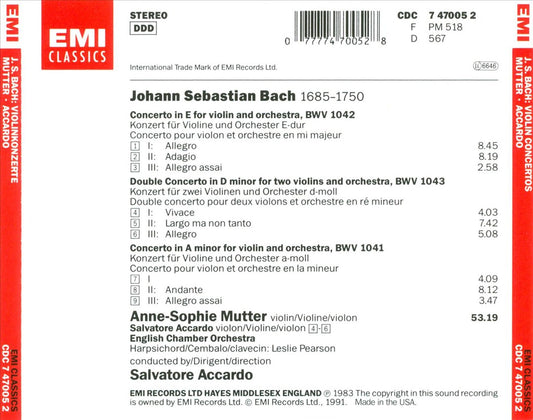 Bach: Concerto for Two Violins; Violin Concertos cover art