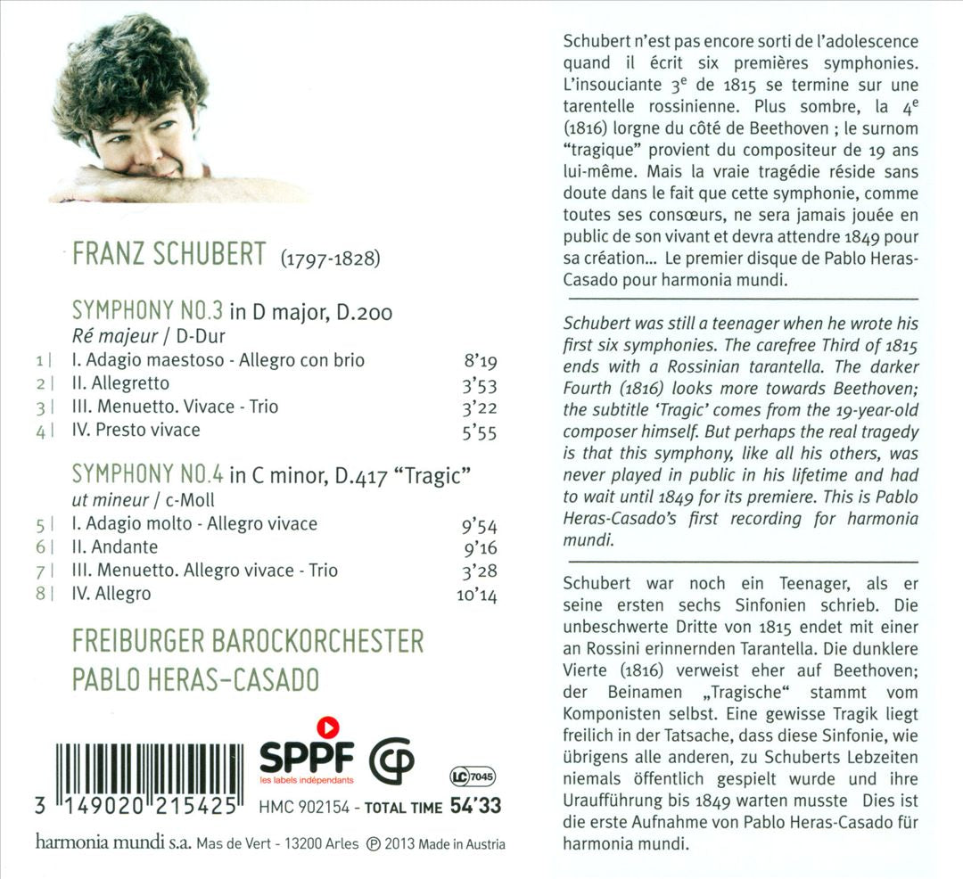 Schubert: Symphonies Nos. 3 & 4 cover art