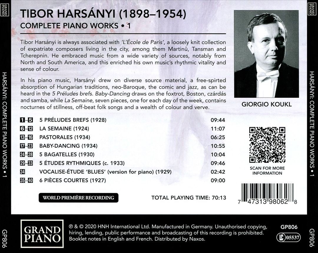 Harsányi: Complete Piano Works, Vol. 1 cover art