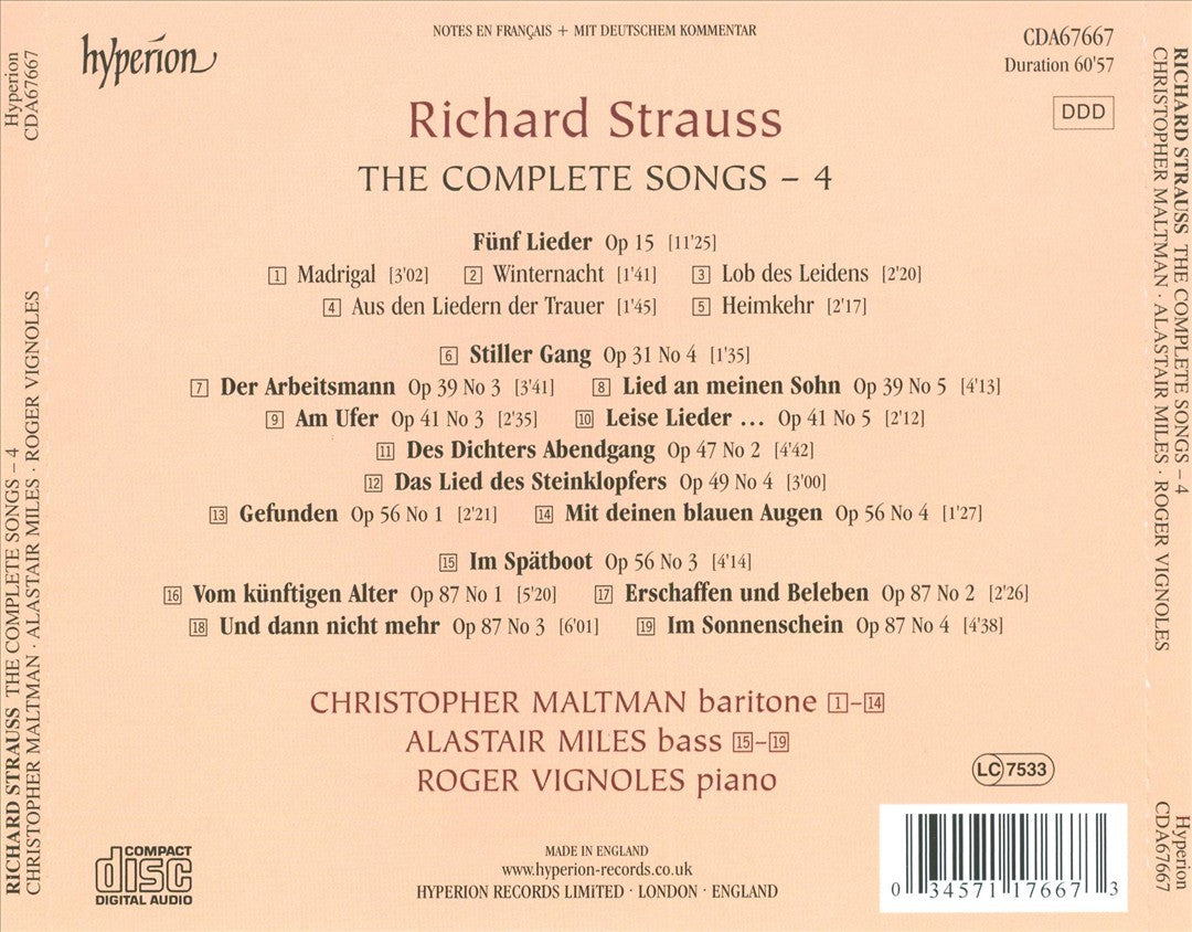 Richard Strauss: The Complete Songs, Vol. 4 cover art