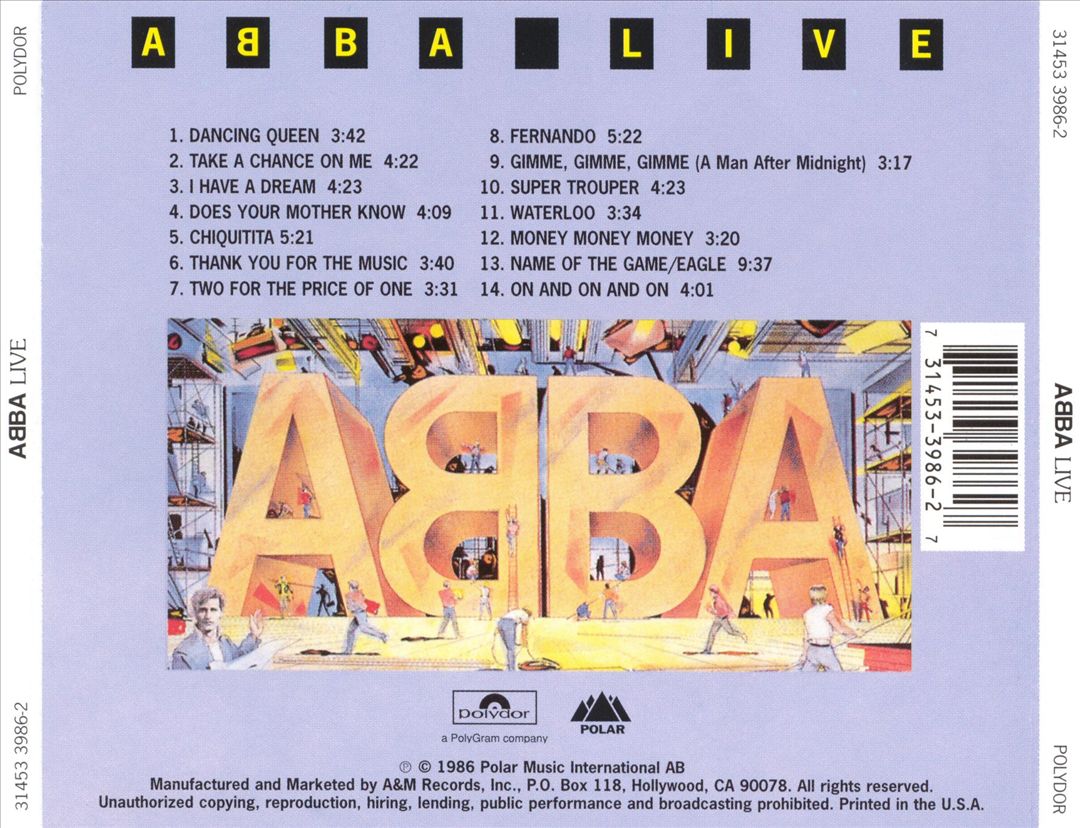 ABBA Live cover art