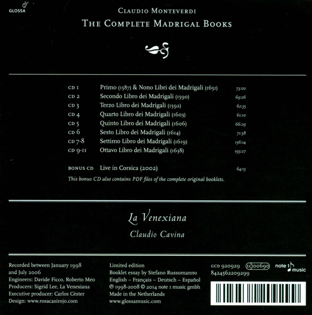 Claudio Monteverdi: The Complete Madrigal Books cover art