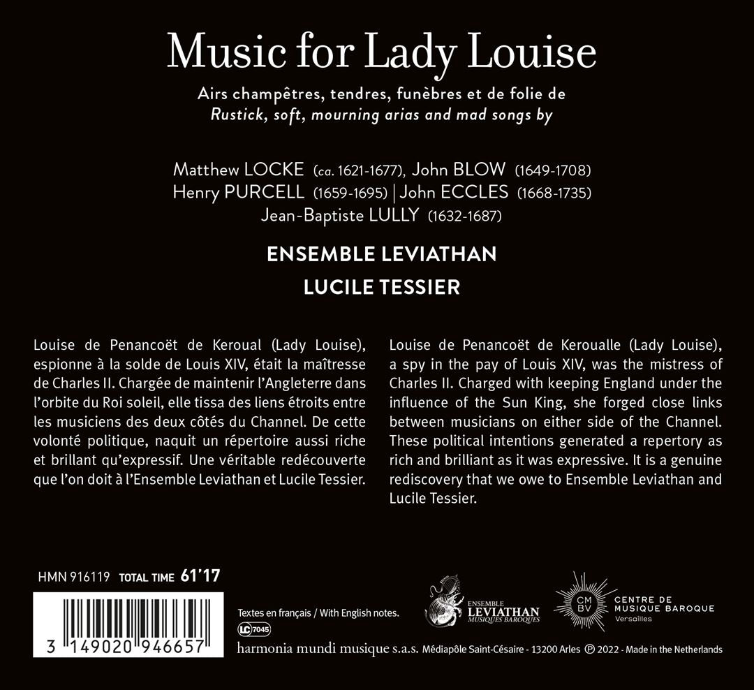 Music for Lady Louise: Blow, Purcell, Lully, Locke cover art
