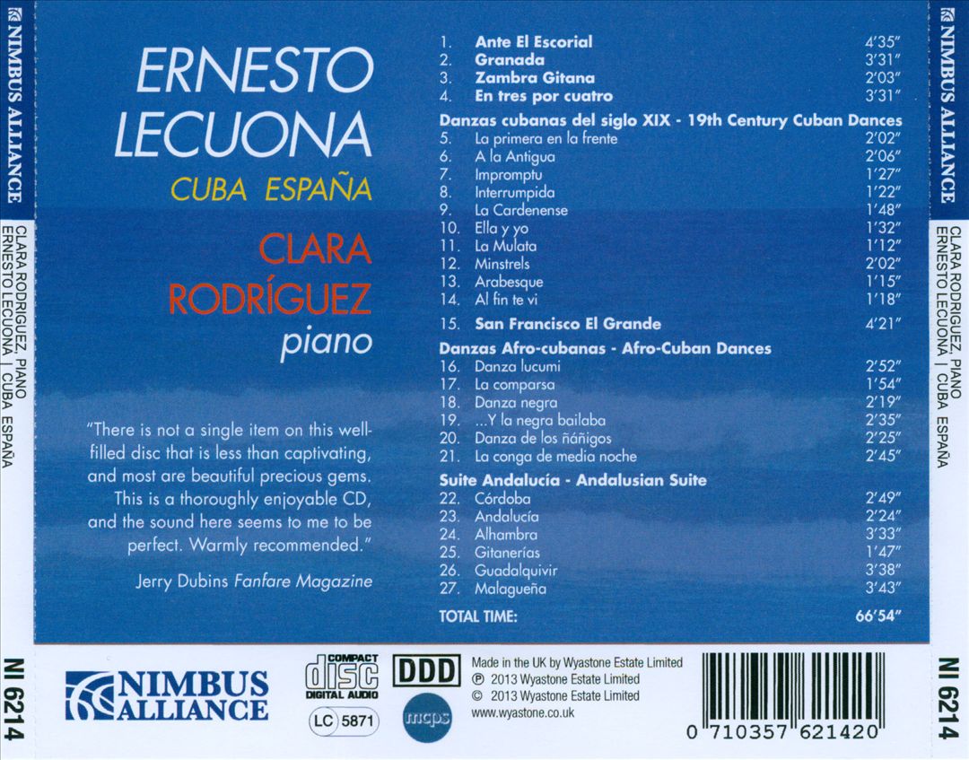 Ernesto Lecuona: Cuba España cover art