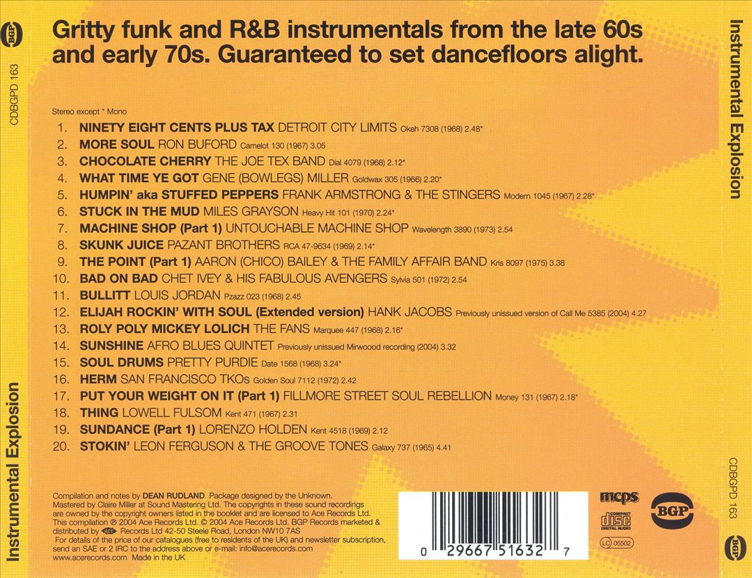 Instrumental Explosion: Incendiary Funk and R&B 1966-73 cover art