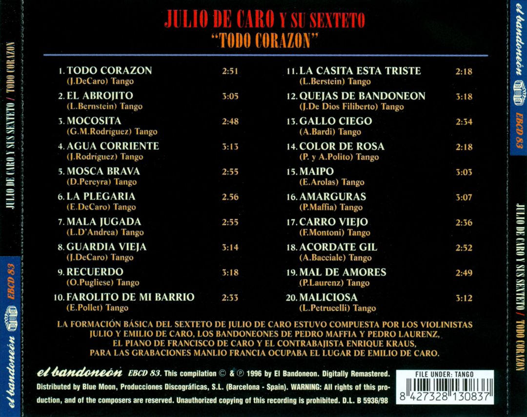 Todo Corazón 1924-1928 cover art